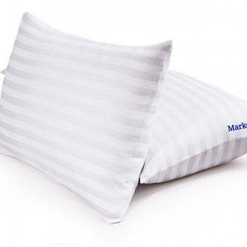 Market Fairy 17 x 27 Inch Standard Size Fiber Pillow - Soft and Supportive Sleep Pillow for Neck (Pack of 2)